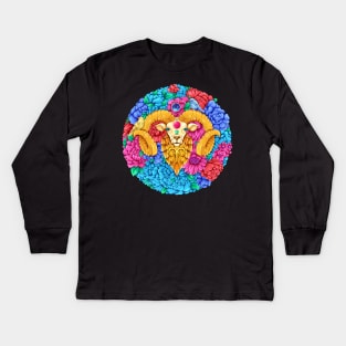 Zodiac Aries Sign Kids Long Sleeve T-Shirt